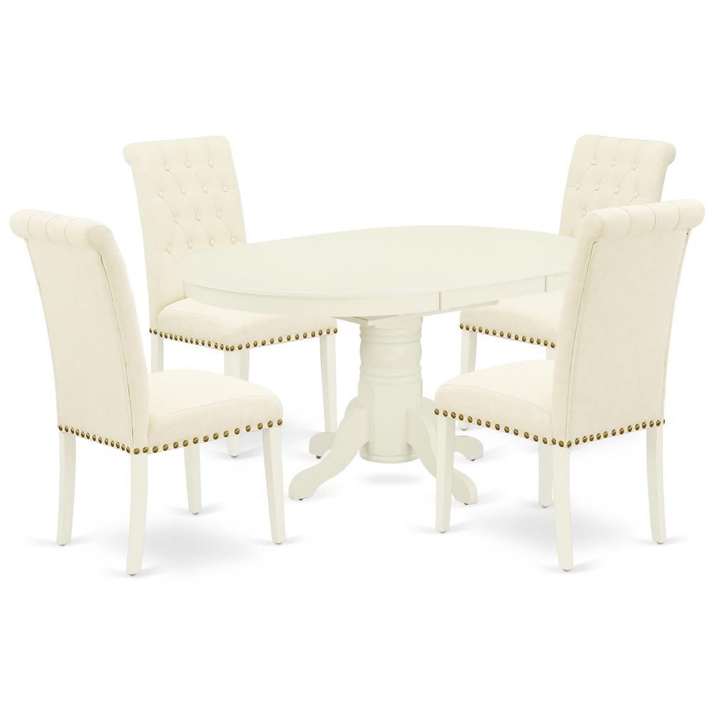 Dining Room Set Linen White, AVBR5-LWH-02