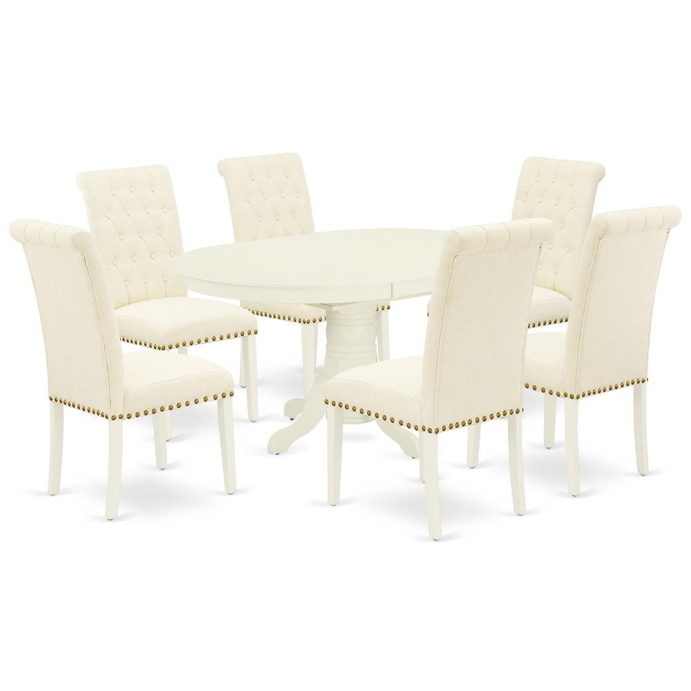 Dining Room Set Linen White, AVBR7-LWH-02