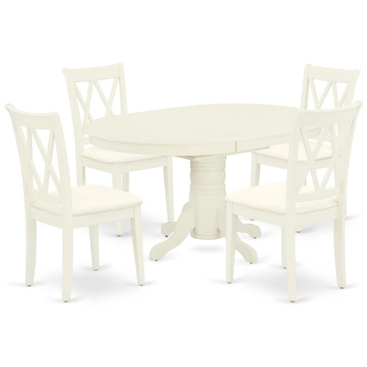 Dining Room Set Linen White, AVCL5-LWH-C