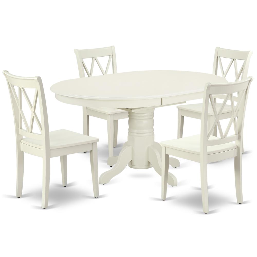 Dining Room Set Linen White, AVCL5-LWH-W