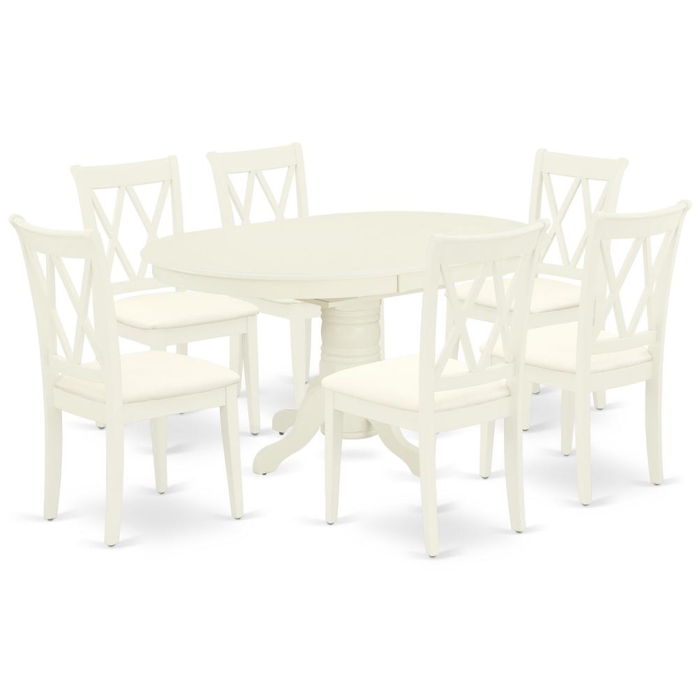 Dining Room Set Linen White, AVCL7-LWH-C