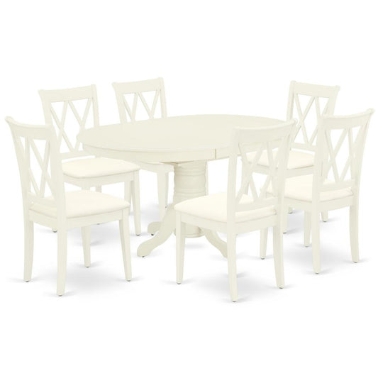 Dining Room Set Linen White, AVCL7-LWH-C