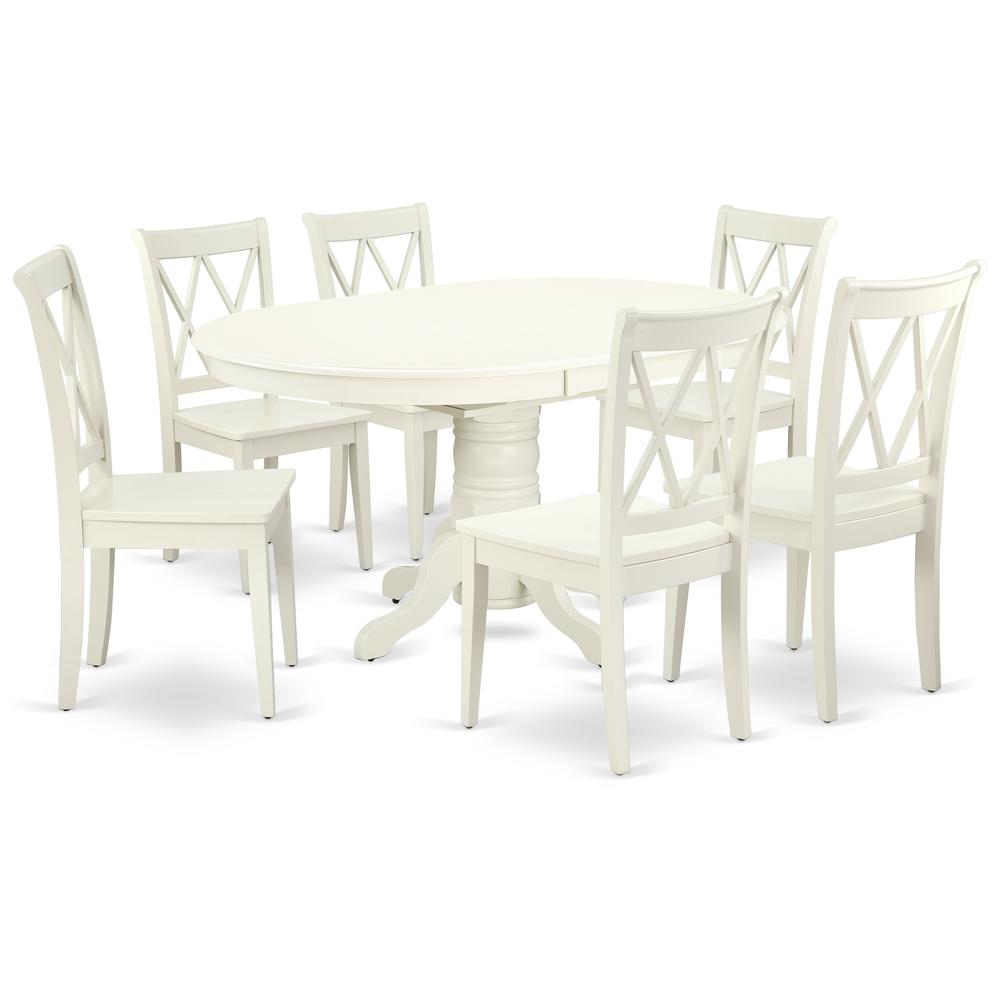 Dining Room Set Linen White, AVCL7-LWH-W