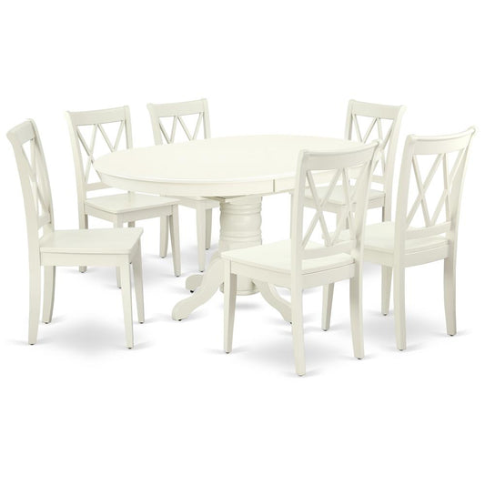 Dining Room Set Linen White, AVCL7-LWH-W