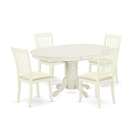 Dining Room Set Linen White, AVDA5-LWH-C