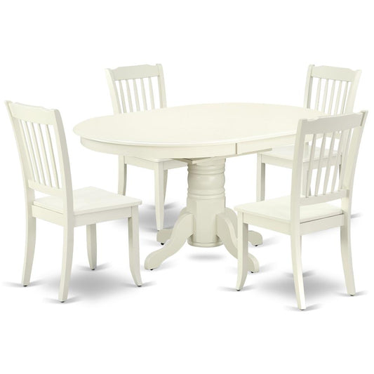 Dining Room Set Linen White, AVDA5-LWH-W