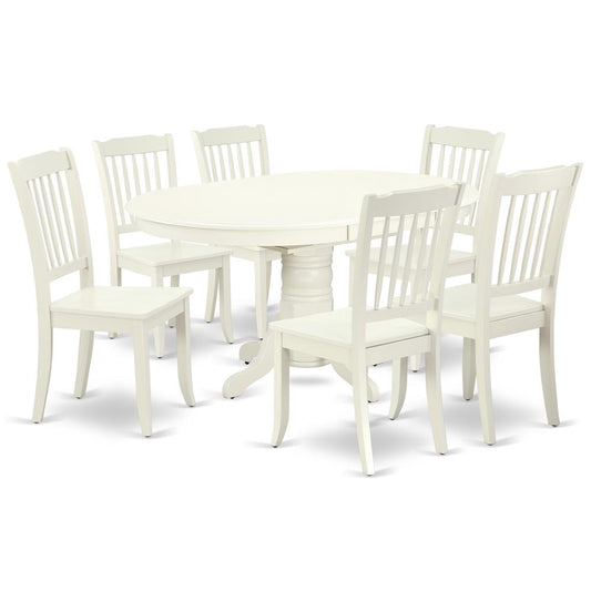 Dining Room Set Linen White, AVDA7-LWH-W