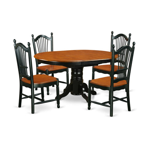 Dining Room Set Black & Cherry, AVDO5-BCH-W