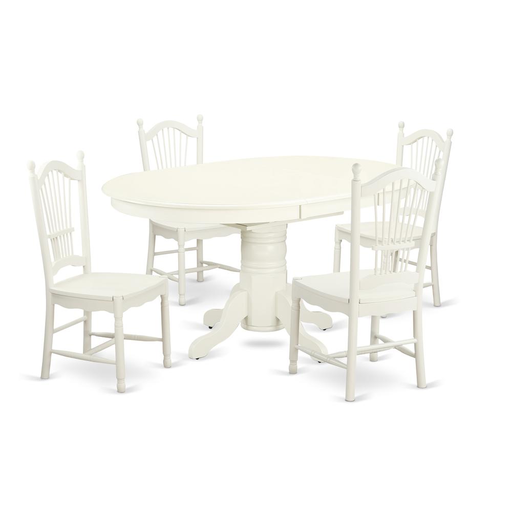 Dining Room Set Linen White, AVDO5-LWH-W