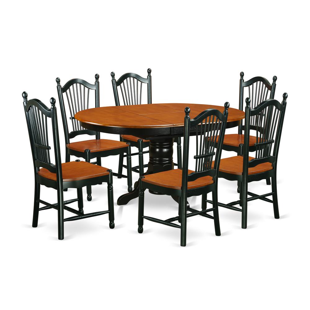 Dining Room Set Black & Cherry, AVDO7-BCH-W