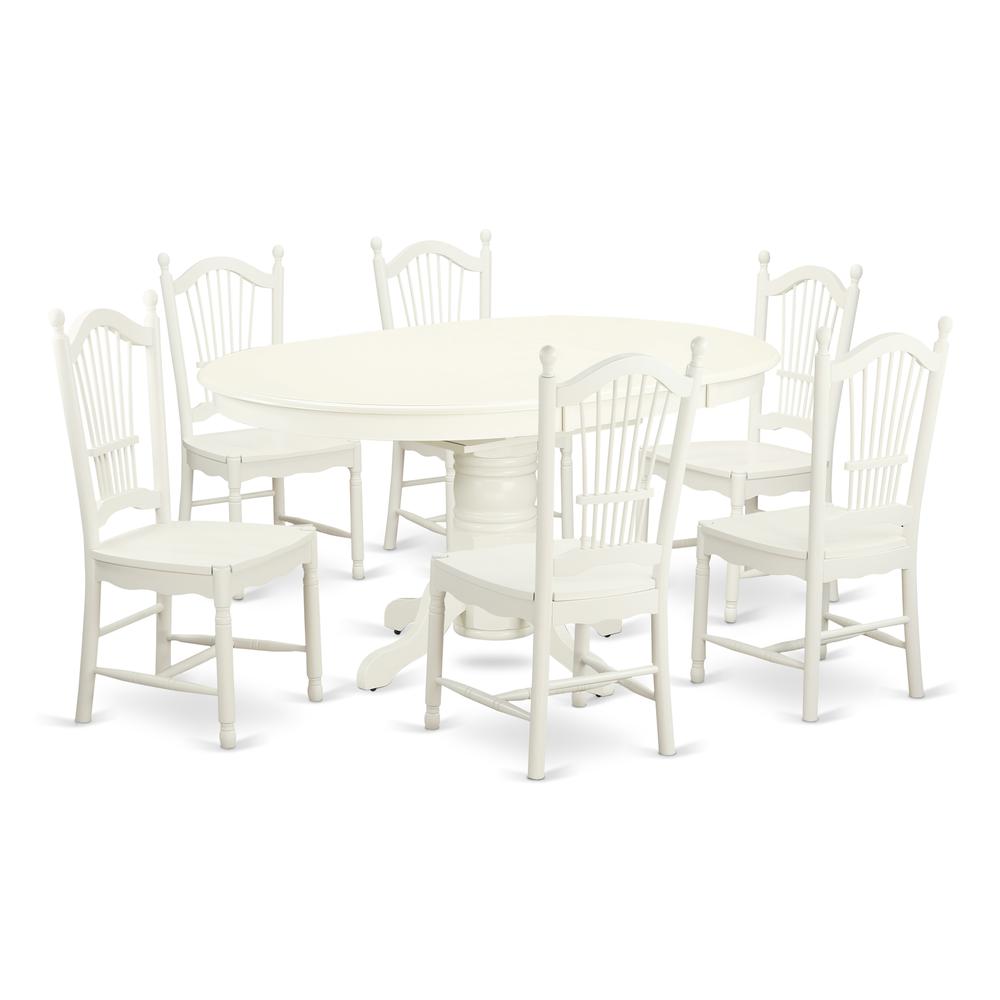 Dining Room Set Linen White, AVDO7-LWH-W