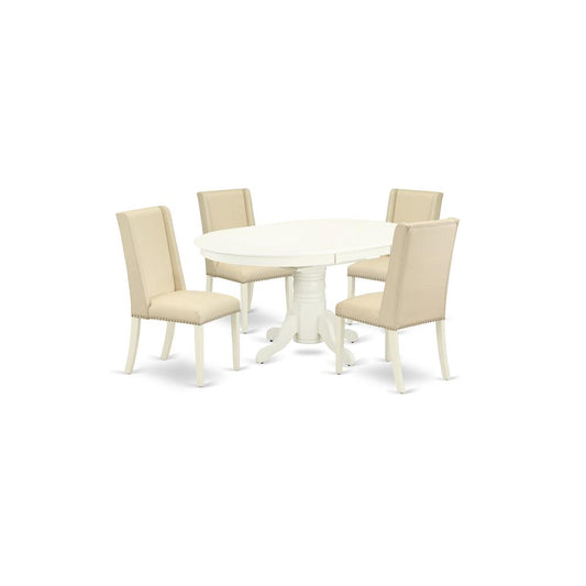 Dining Room Set Linen White, AVFL5-LWH-01