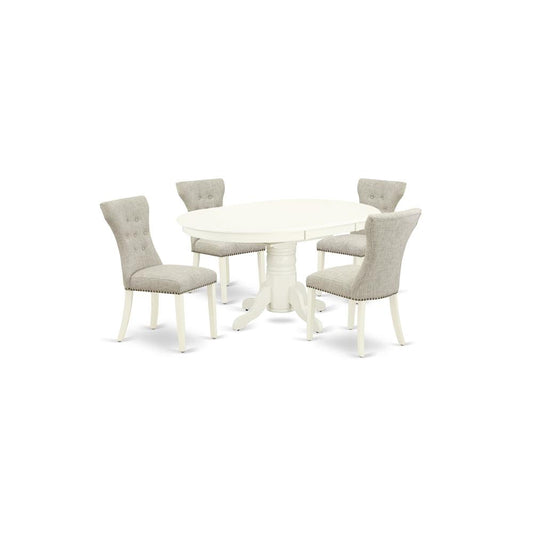 Dining Room Set Linen White, AVGA5-LWH-35