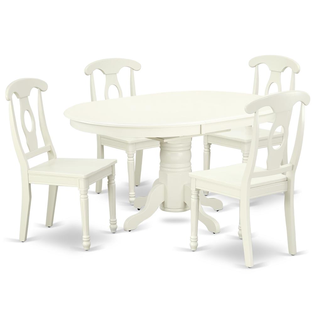 Dining Room Set Linen White, AVKE5-LWH-W