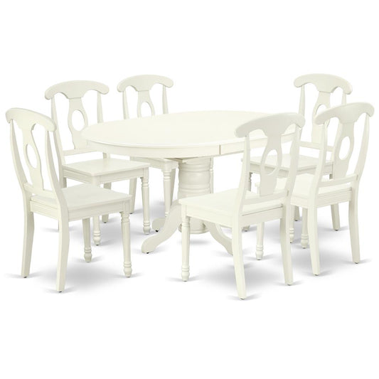 Dining Room Set Linen White, AVKE7-LWH-W