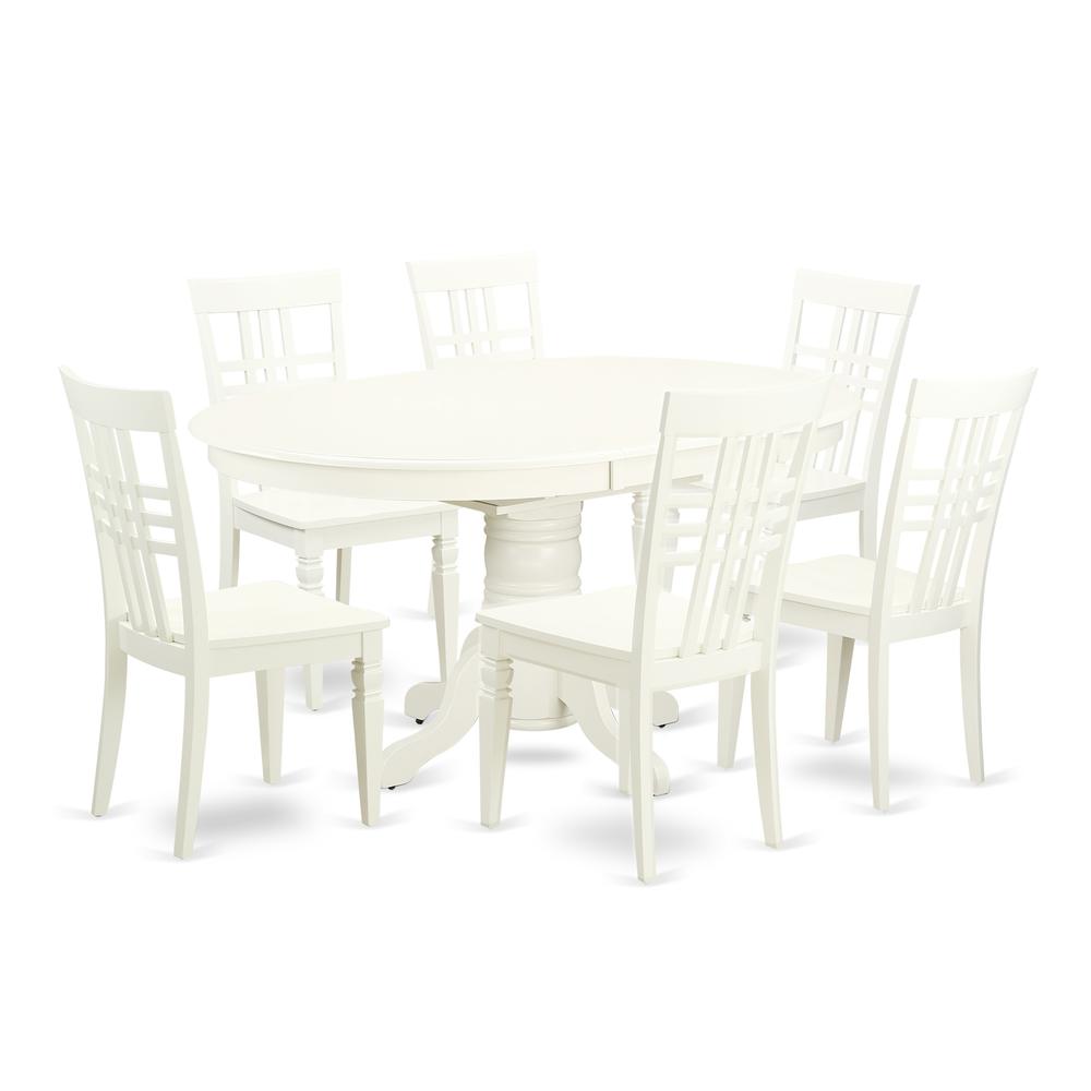 Dining Room Set Linen White, AVLG7-LWH-W