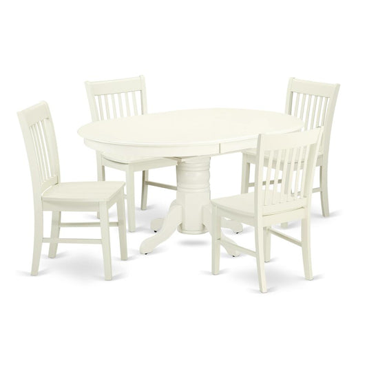 Dining Room Set Linen White, AVNO5-LWH-W