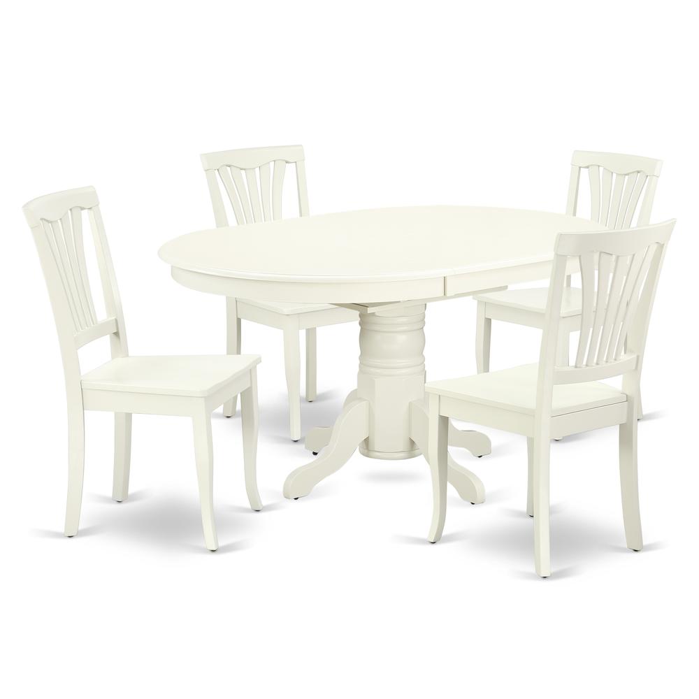 Dining Room Set Linen White, AVON5-LWH-W