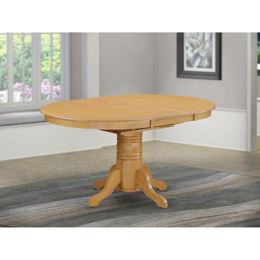 Avon  Single  Pedestal  Oval    Table  With  18"  Butterfly  leaf,  Oak  Finish