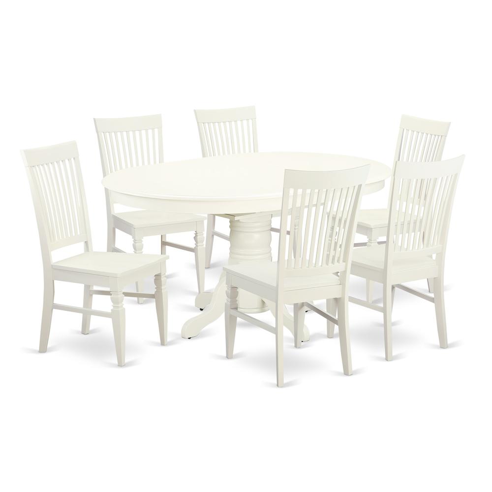 Dining Room Set Linen White, AVWE7-LWH-W