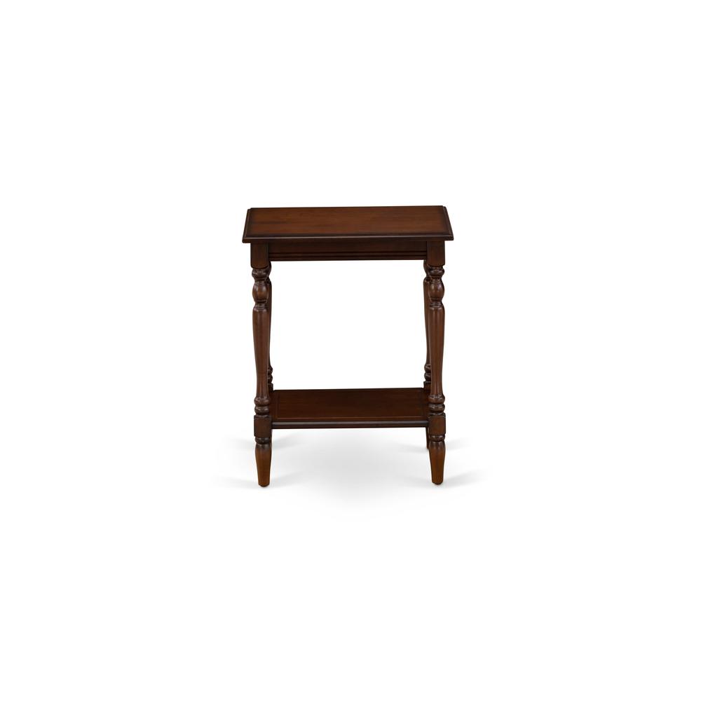 East West Furniture BF-0M-ET Night stand for Bedroom with Open Storage Shelf - Wood Side Table for Small Spaces, Stable and durable Constructed - Antique Mahogany Finish