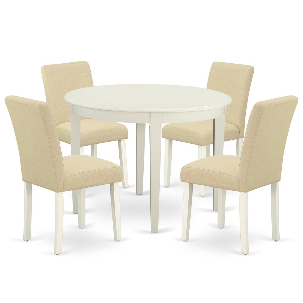 Dining Room Set Linen White, BOAB5-LWH-02