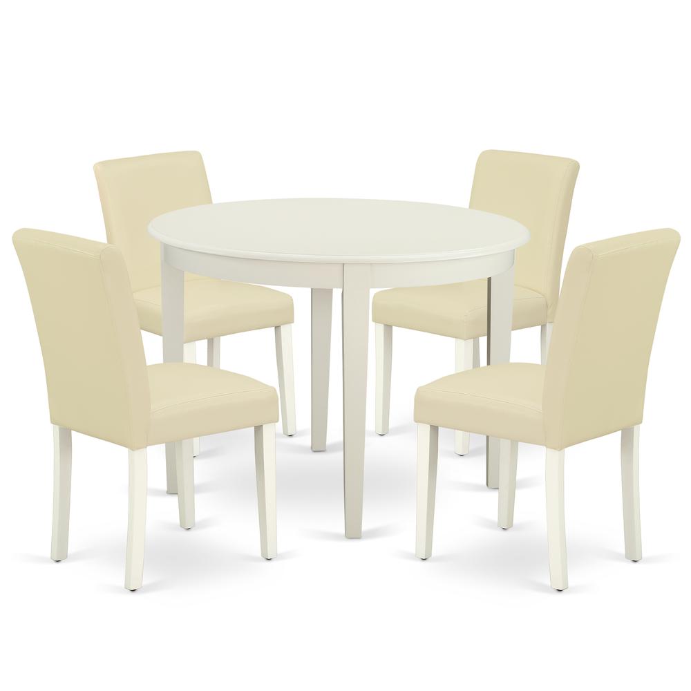 Dining Room Set Linen White, BOAB5-LWH-64