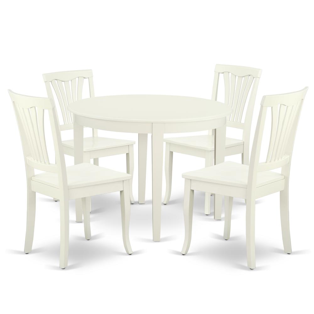 Dining Room Set Linen White, BOAV5-LWH-W