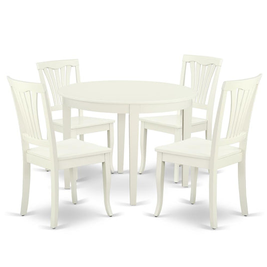 Dining Room Set Linen White, BOAV5-LWH-W