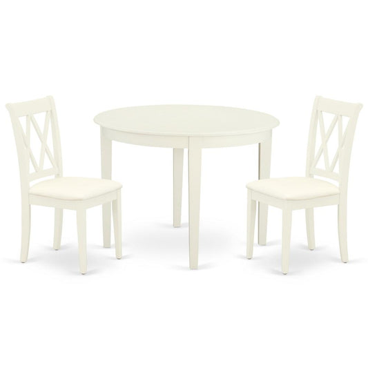 Dining Room Set Linen White, BOCL3-WHI-C