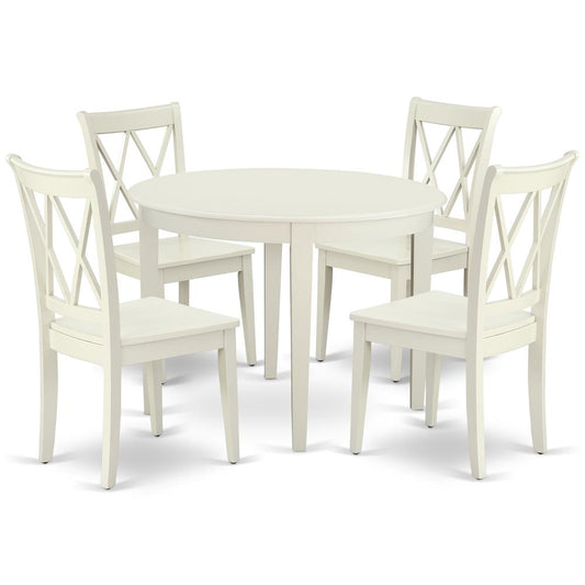 Dining Room Set Linen White, BOCL5-LWH-W