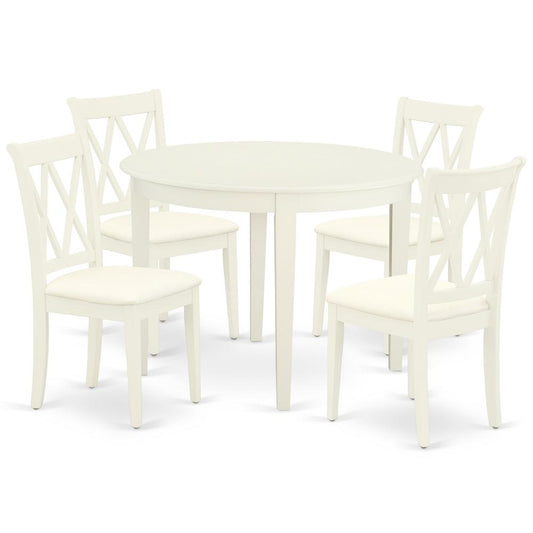 Dining Room Set Linen White, BOCL5-WHI-C