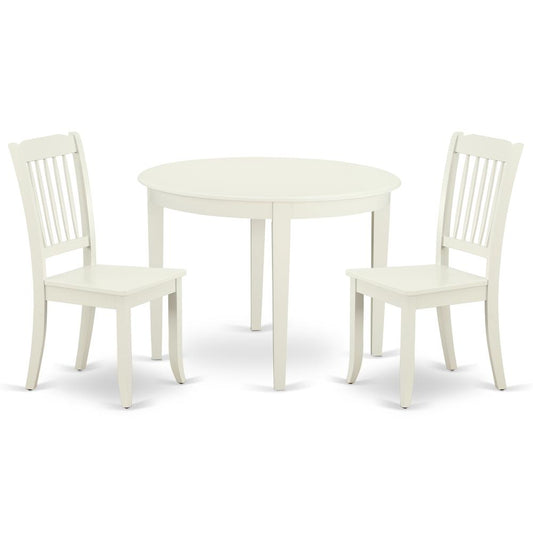 Dining Room Set Linen White, BODA3-LWH-W