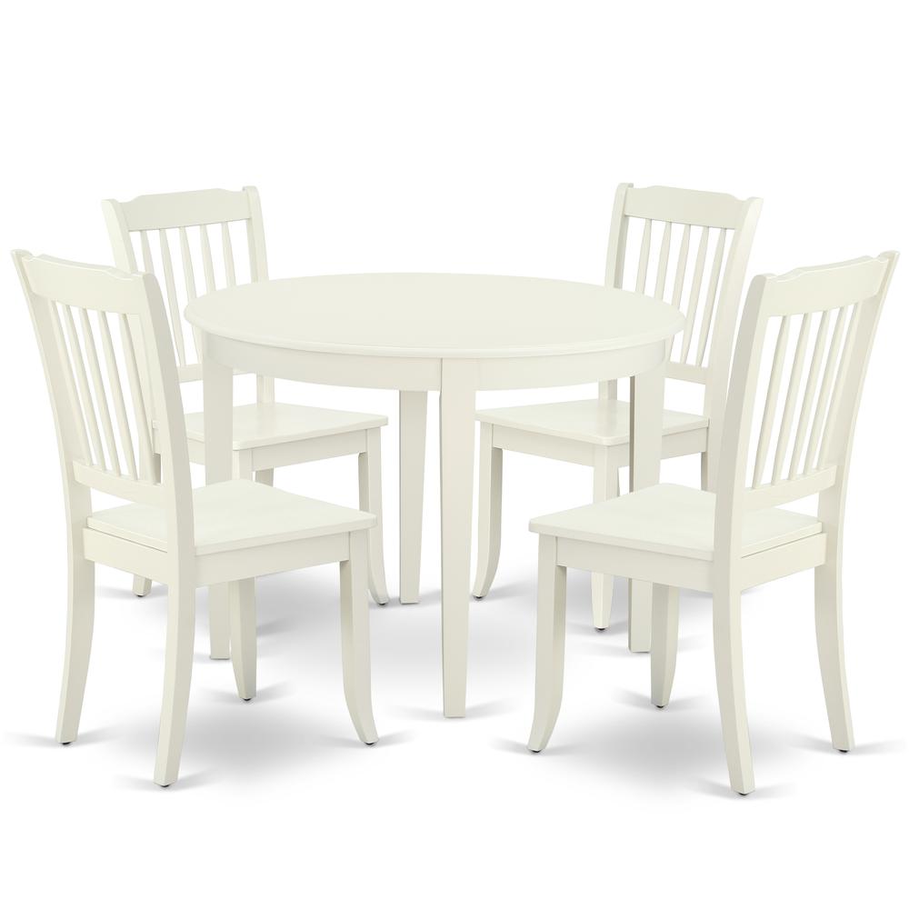 Dining Room Set Linen White, BODA5-LWH-W