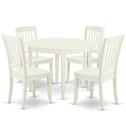 Dining Room Set Linen White, BODA5-LWH-W