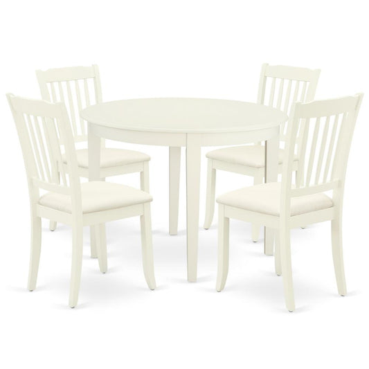 Dining Room Set Linen White, BODA5-WHI-C