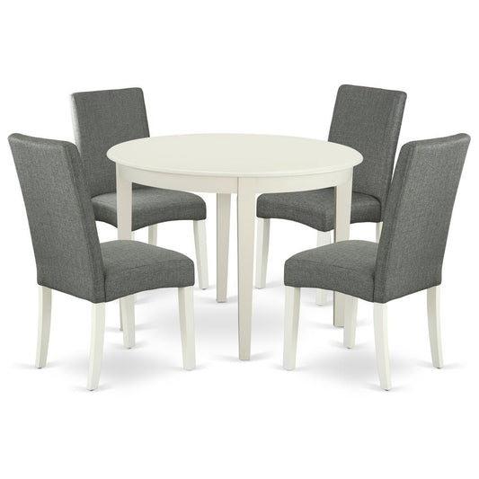 Dining Room Set Linen White, BODR5-LWH-07