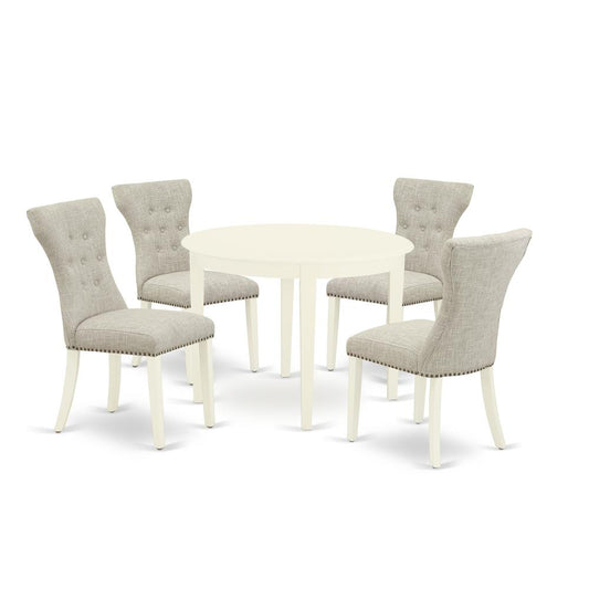 Dining Room Set Linen White, BOGA5-WHI-35