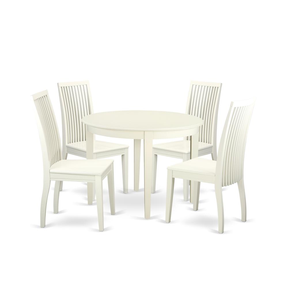 Dining Room Set Linen White, BOIP5-LWH-W