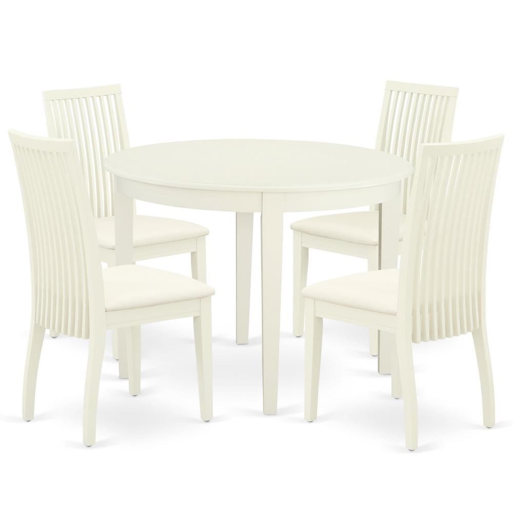 Dining Room Set Linen White, BOIP5-WHI-C