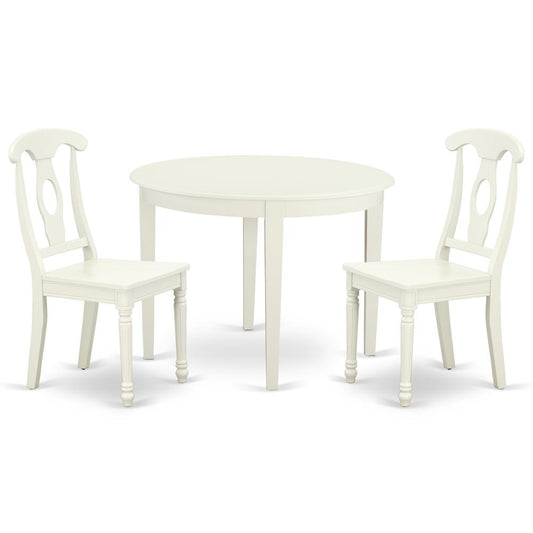 Dining Room Set Linen White, BOKE3-LWH-W