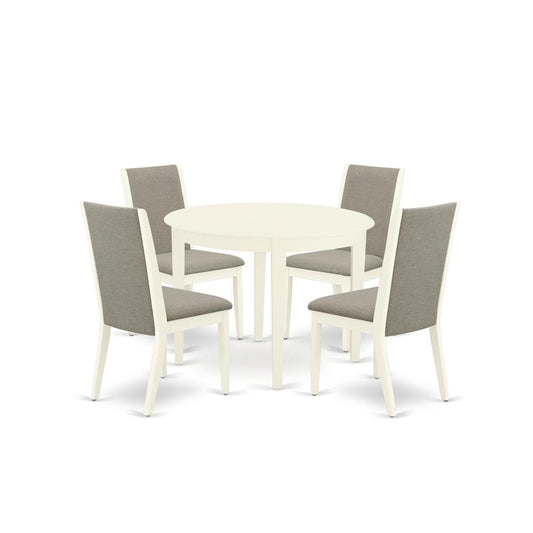 Dining Room Set Linen White, BOLA5-WHI-06