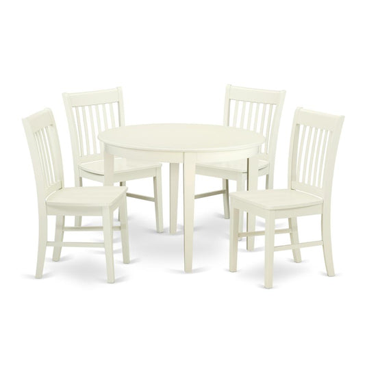 Dining Room Set Linen White, BONO5-LWH-W