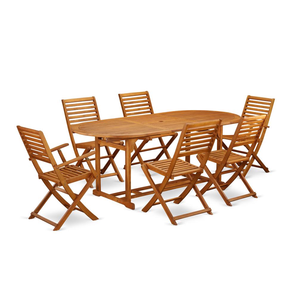 Wooden Patio Set Natural Oil, BSBS72CANA