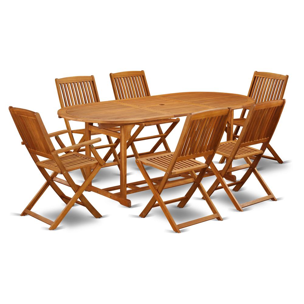 Wooden Patio Set Natural Oil, BSCM72CANA