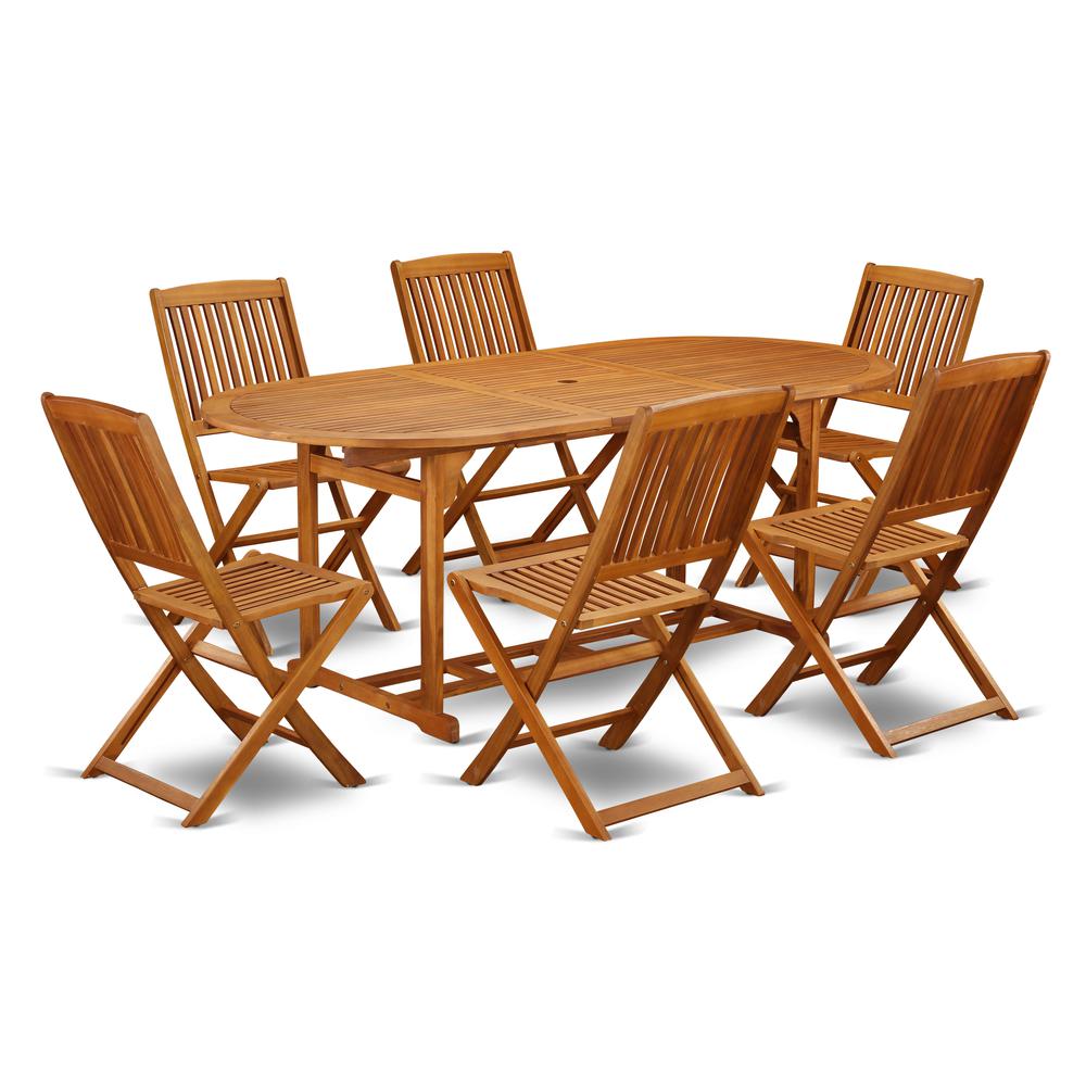 Wooden Patio Set Natural Oil, BSCM7CWNA