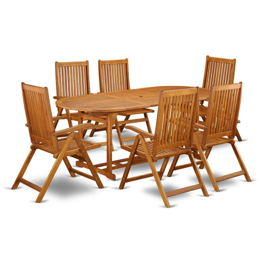 Wooden Patio Set Natural Oil, BSCN7NC5N