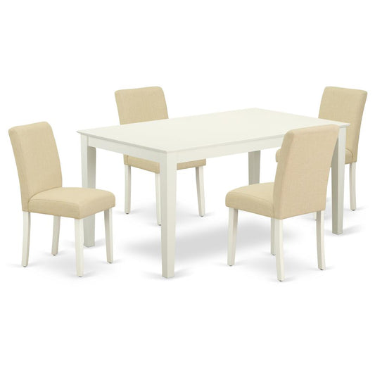 Dining Room Set Linen White, CAAB5-LWH-02