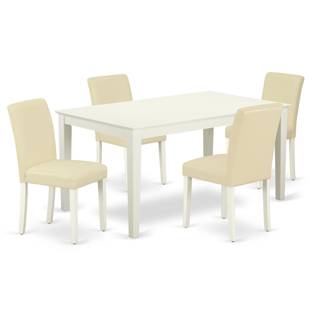 Dining Room Set Linen White, CAAB5-LWH-64