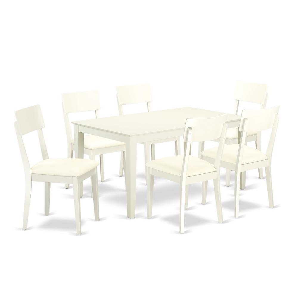 Dining Room Set Linen White, CAAD7-LWH-LC